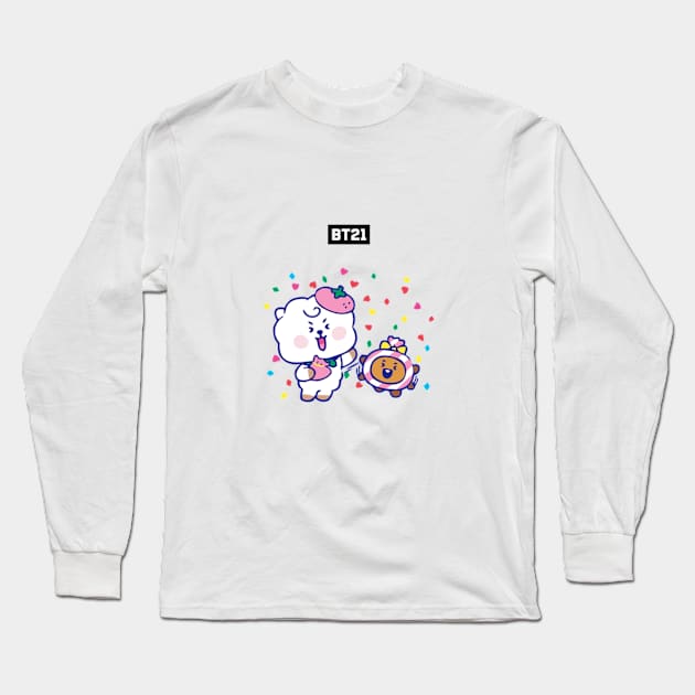 bt21 bts exclusive design 105 Long Sleeve T-Shirt by Typography Dose